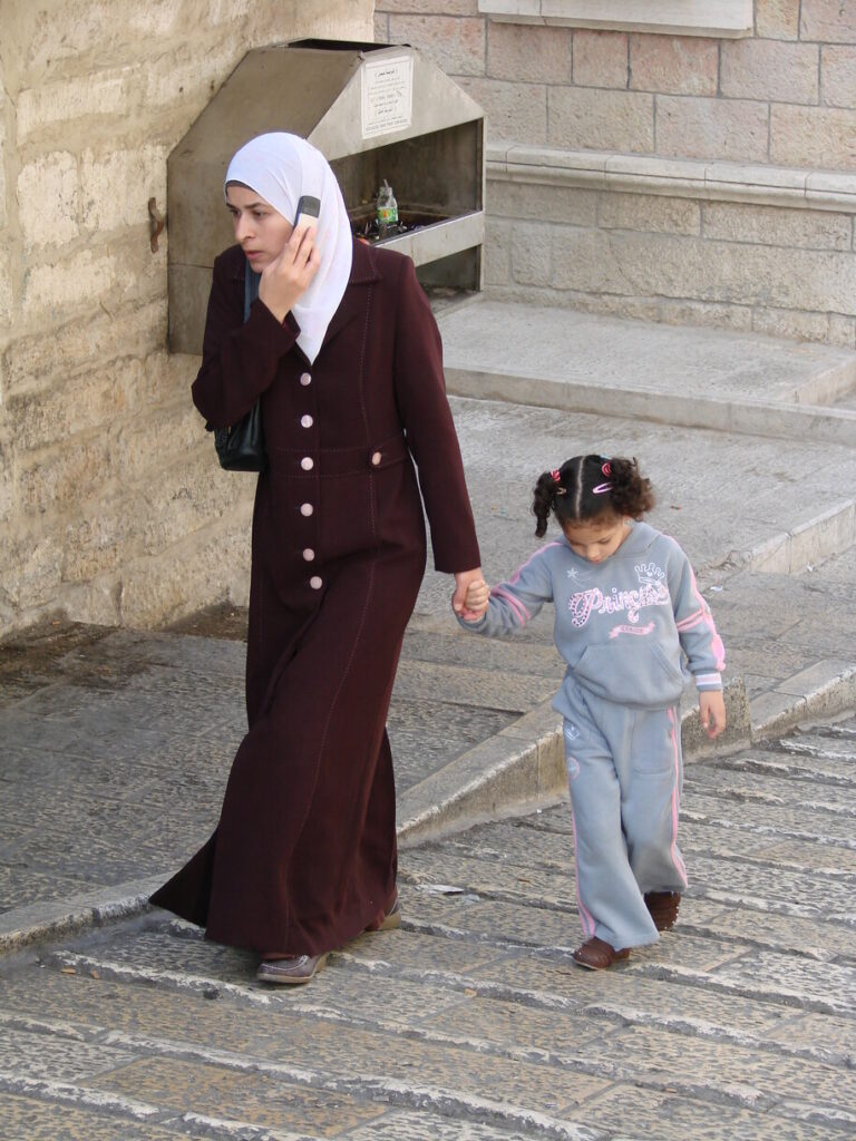 Palestinian woman and child in Bethlehem